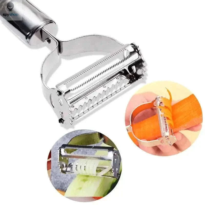 Stainless Steel Julienne Peeler for Fast, Clean Vegetable Prep-Default Title