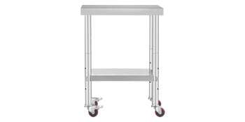 Stainless Steel Kitchen Work Table with Wheels & Adjustable Shelf-36 x 30 inch / GERMANY