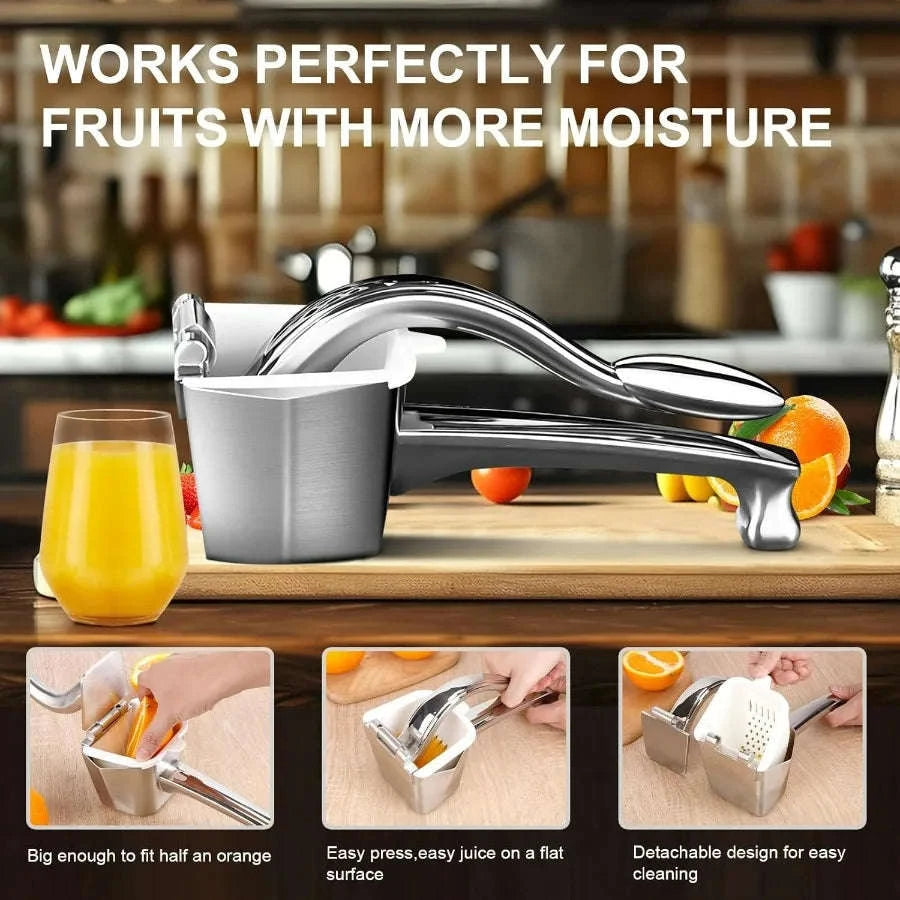 Stainless Steel Manual Citrus Juicer Press with Non-Slip Grip-United States