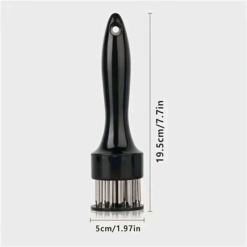 Stainless Steel Meat Tenderizer Hammer and Needle Tool-Black