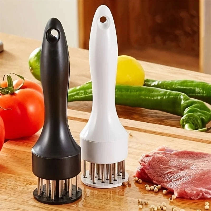 Stainless Steel Meat Tenderizer Hammer and Needle Tool-Black