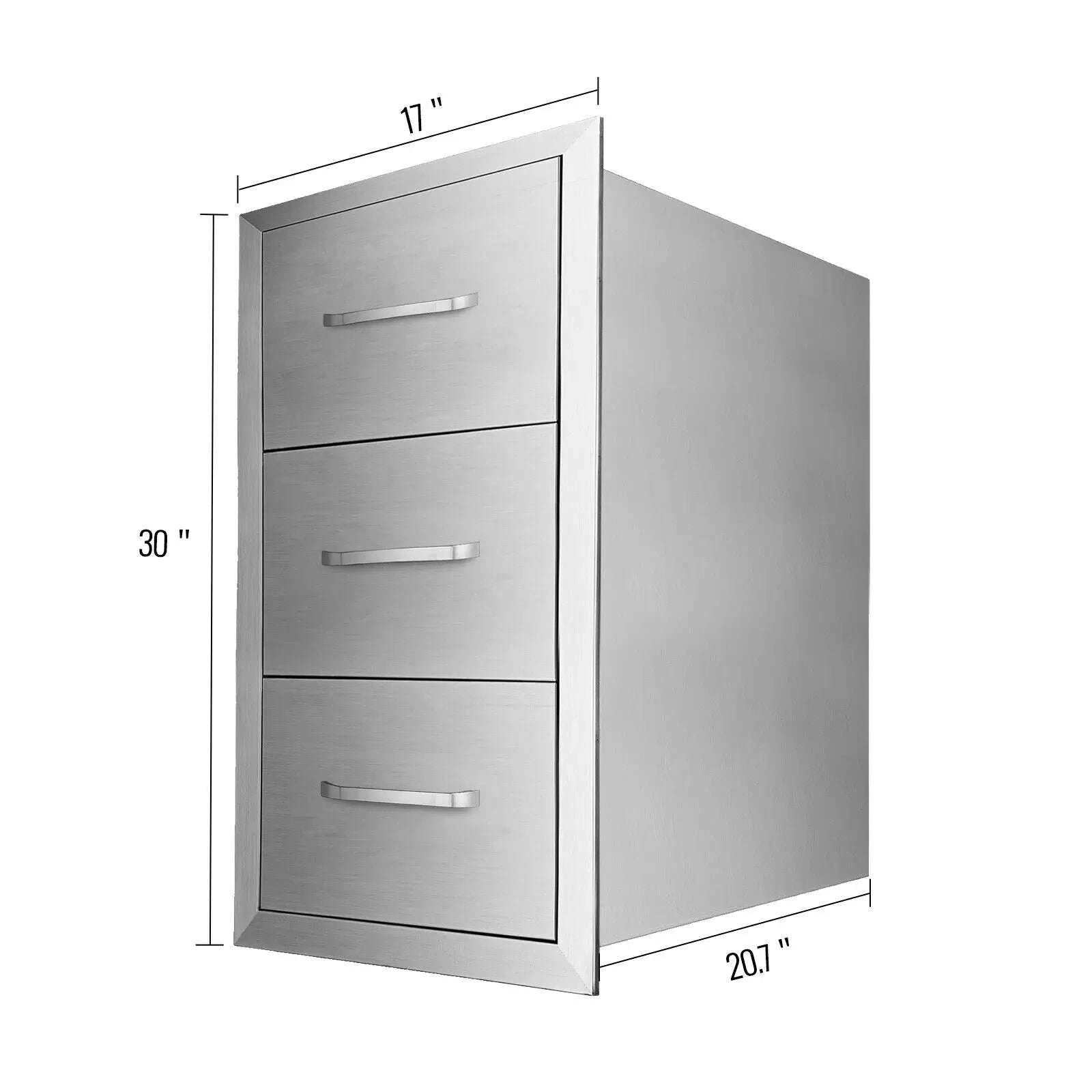 Stainless Steel Outdoor Kitchen Drawers Double Storage BBQ Island-14Wx 8.5H Single / United States
