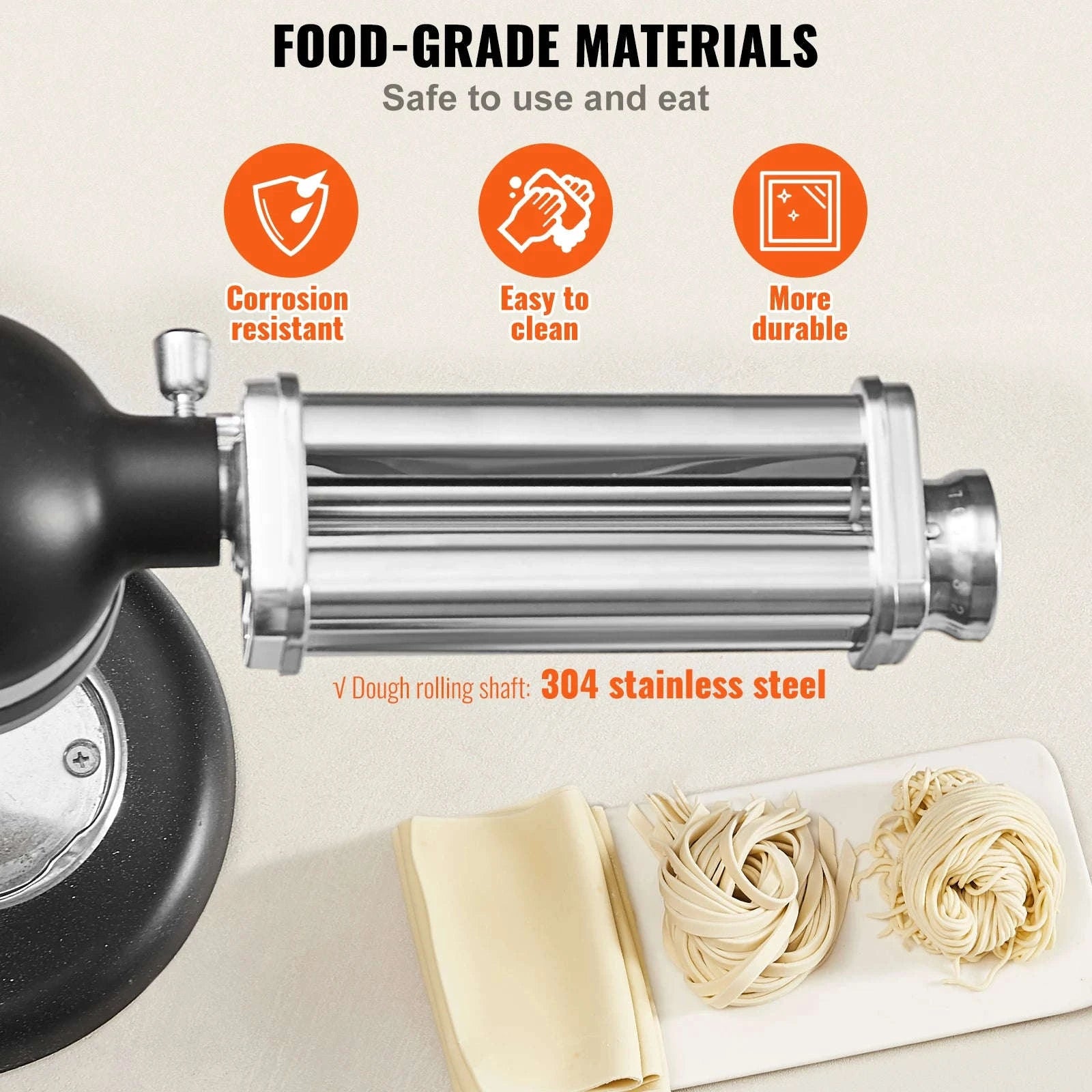 Stainless Steel Pasta Attachment for Stand Mixer-electrically neutral / United Kingdom