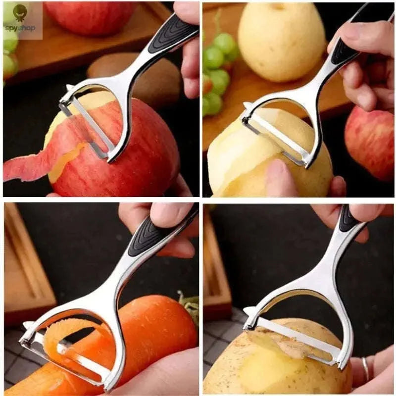 Stainless Steel Peeler – Multi‑Function Tool for Easy Food Prep-1pc black B