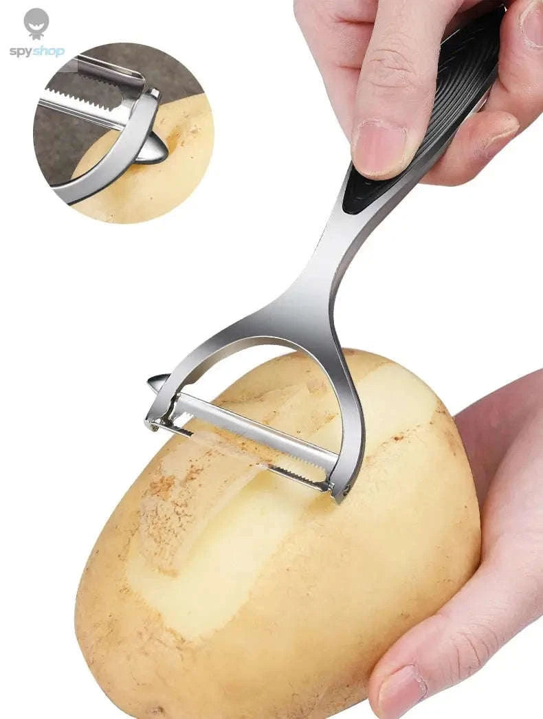 Stainless Steel Peeler – Multi‑Function Tool for Easy Food Prep-1pc black B