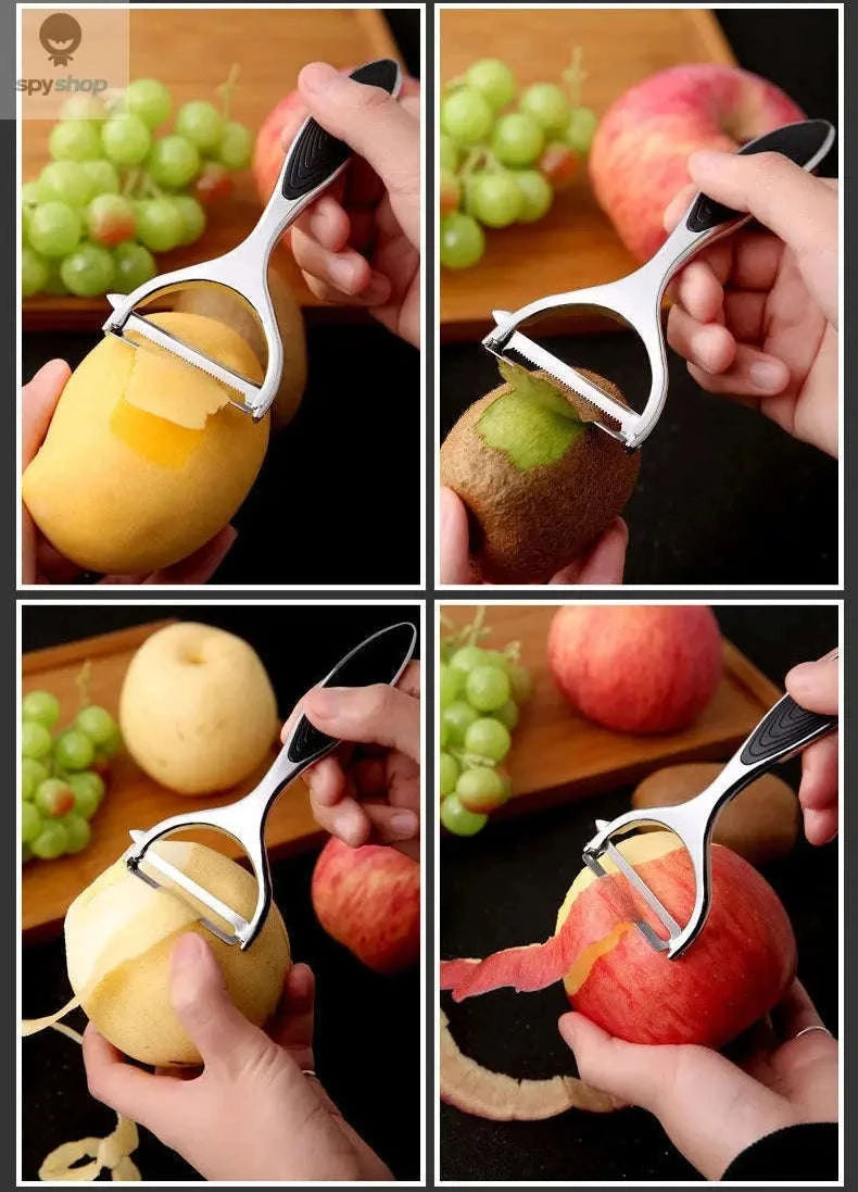 Stainless Steel Peeler – Multi‑Function Tool for Easy Food Prep-1pc black B