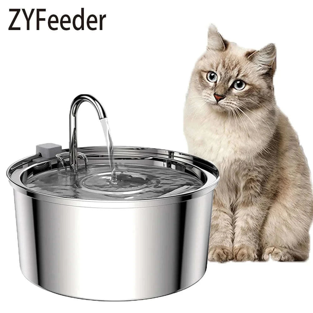 Stainless Steel Pet Water Fountain with Smart Filtration-Premium version