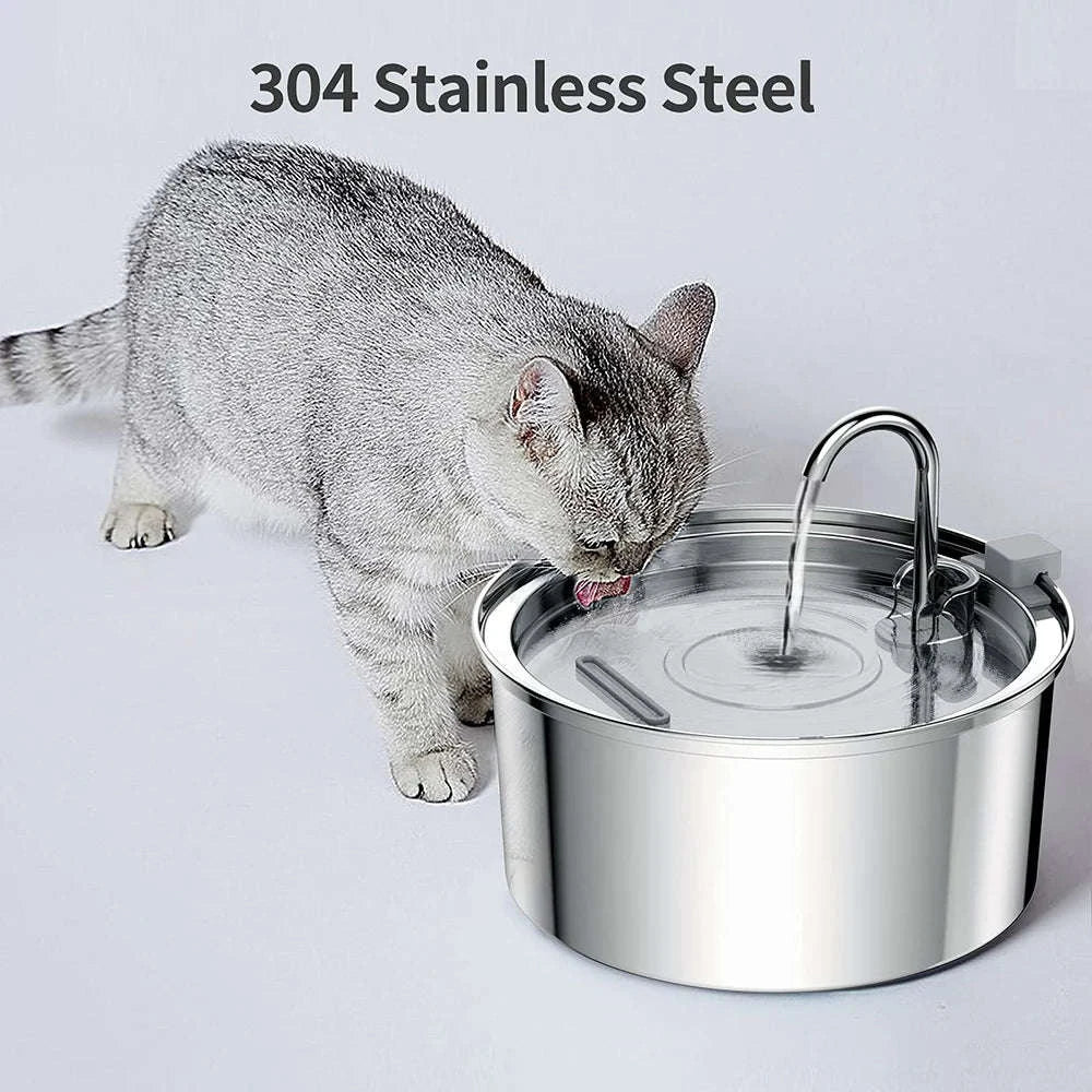 Stainless Steel Pet Water Fountain with Smart Filtration-Premium version