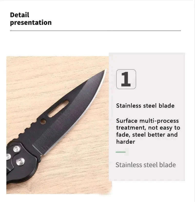 Stainless Steel Pocket Knife Keychain for Everyday Carry-golden