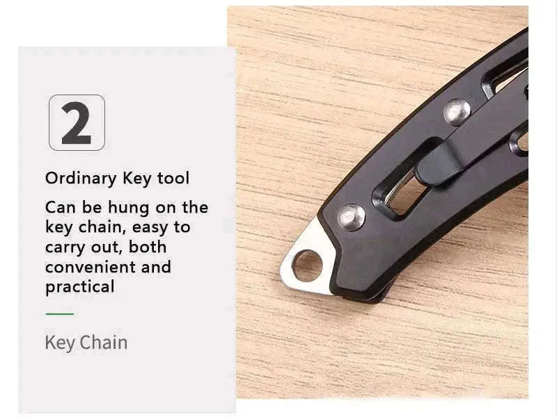 Stainless Steel Pocket Knife Keychain for Everyday Carry-golden