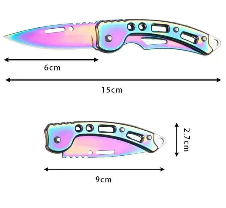 Stainless Steel Pocket Knife Keychain for Everyday Carry-golden