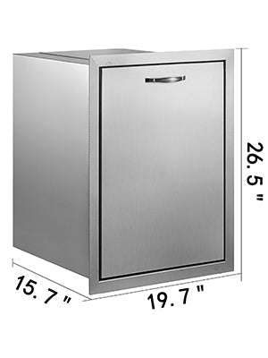 Stainless Steel Pull-Out Trash Drawer for Outdoor Kitchen Storage-Type C / United States