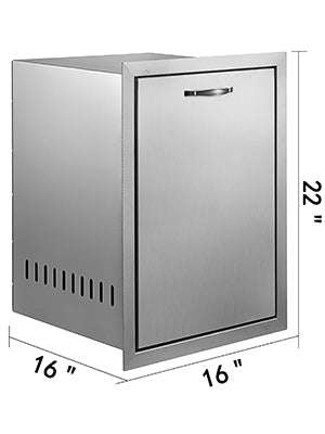 Stainless Steel Pull-Out Trash Drawer for Outdoor Kitchen Storage-Type C / United States