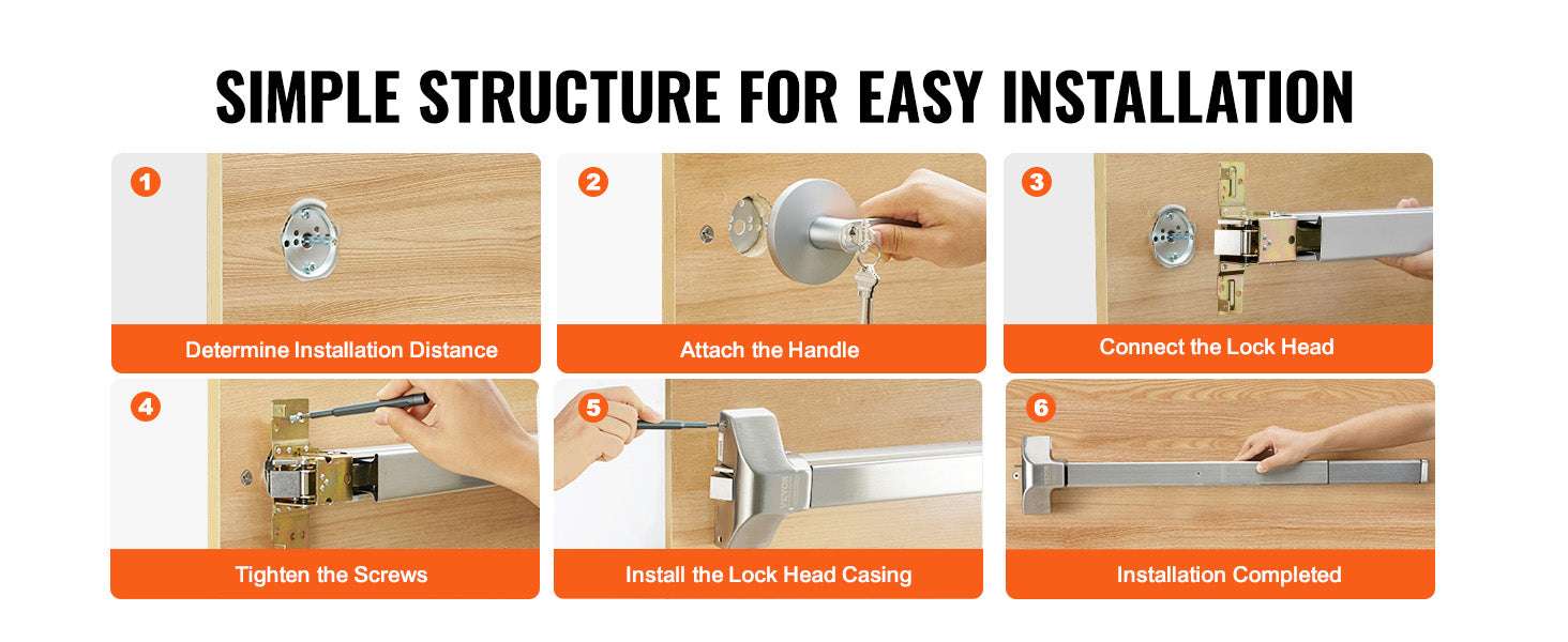 Stainless Steel Push Bar Panic Exit Device with Exterior Lever-27.5in 698mm / france