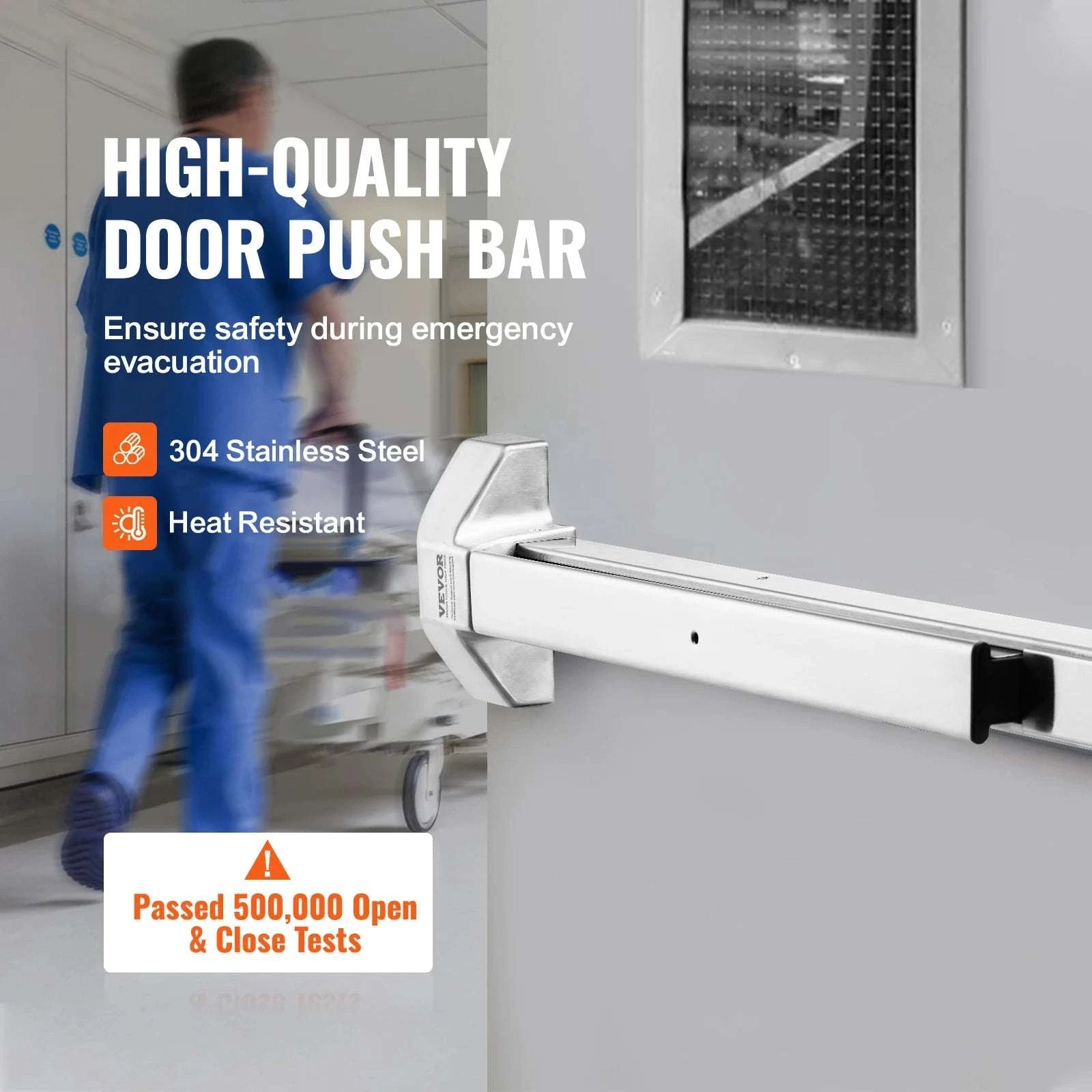 Stainless Steel Push Bar Panic Exit Device with Exterior Lever-27.5in 698mm / france