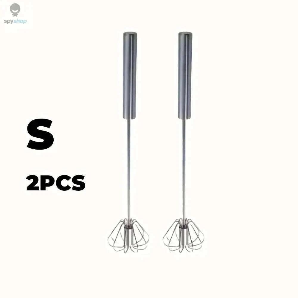 Stainless Steel Semi-Automatic Egg Beater for Easy Mixing-S size 2pcs