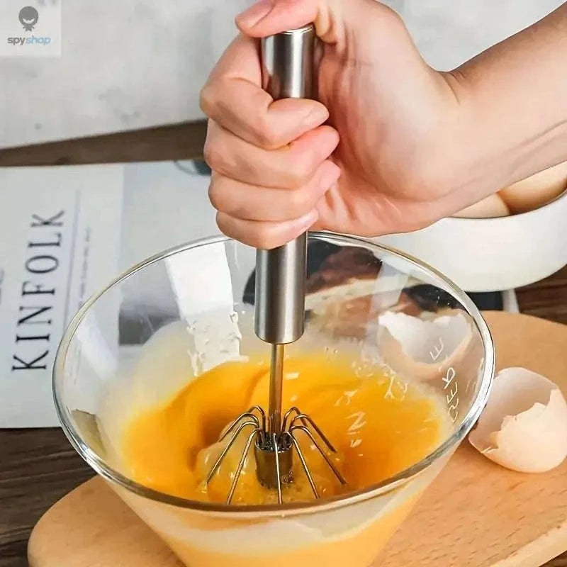 Stainless Steel Semi-Automatic Egg Beater for Easy Mixing-S size 2pcs