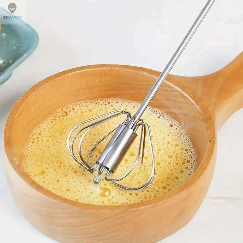 Stainless Steel Semi-Automatic Egg Beater for Easy Mixing-S size 2pcs