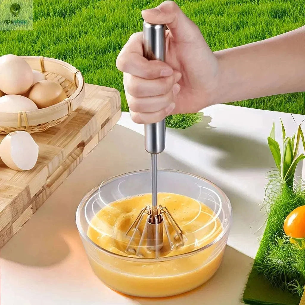 Stainless Steel Semi-Automatic Egg Beater for Easy Mixing-S size 2pcs
