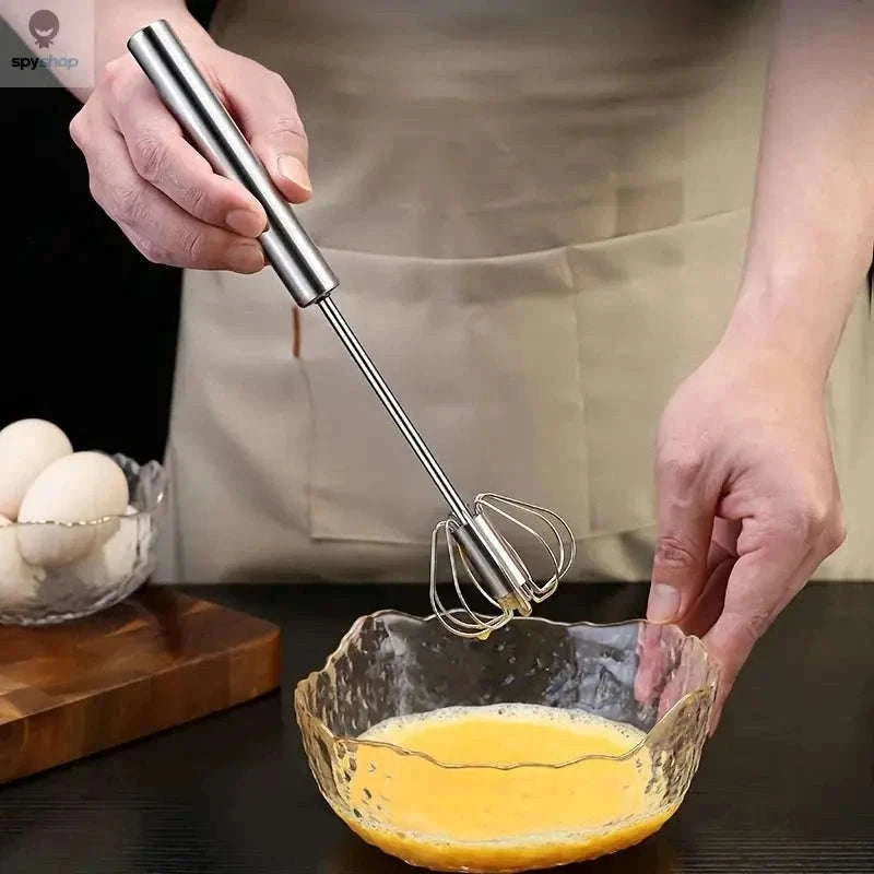 Stainless Steel Semi-Automatic Egg Beater for Easy Mixing-S size 2pcs