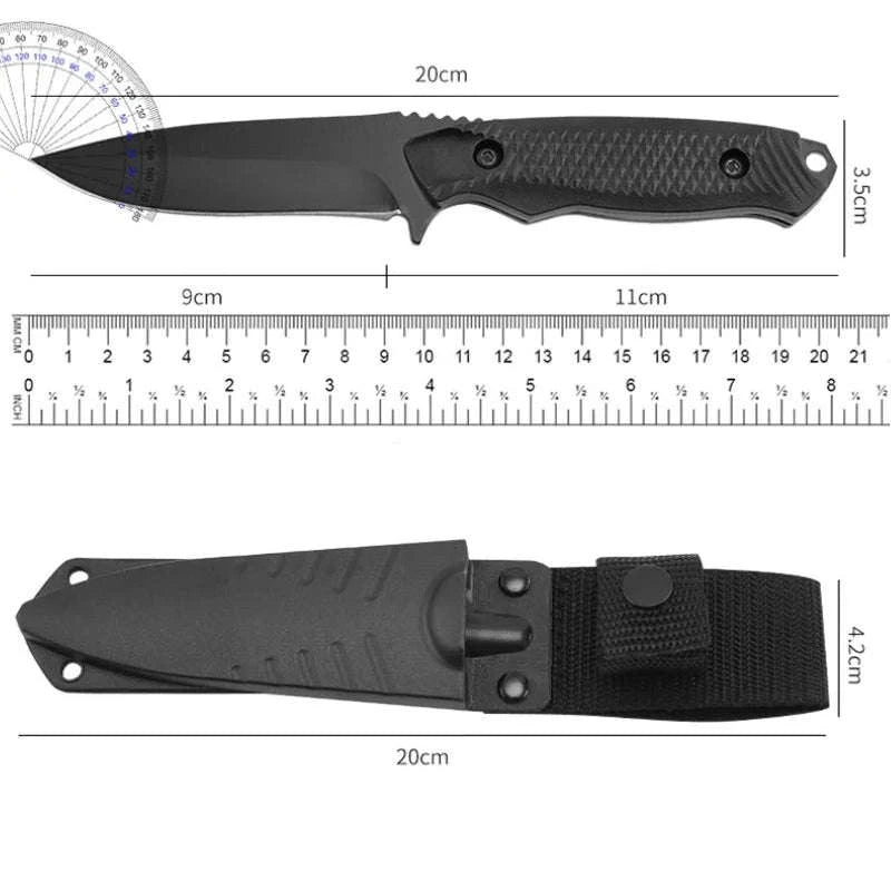 Stainless Steel Sheath Pocket Knife-BLACK