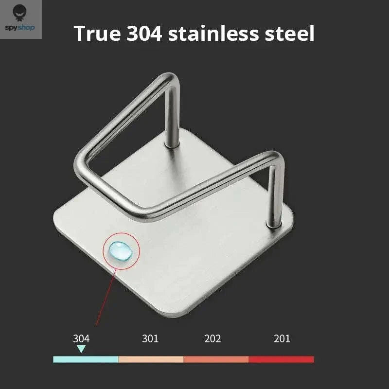 Stainless Steel Sink Sponge Rack-1pc Brushed silver