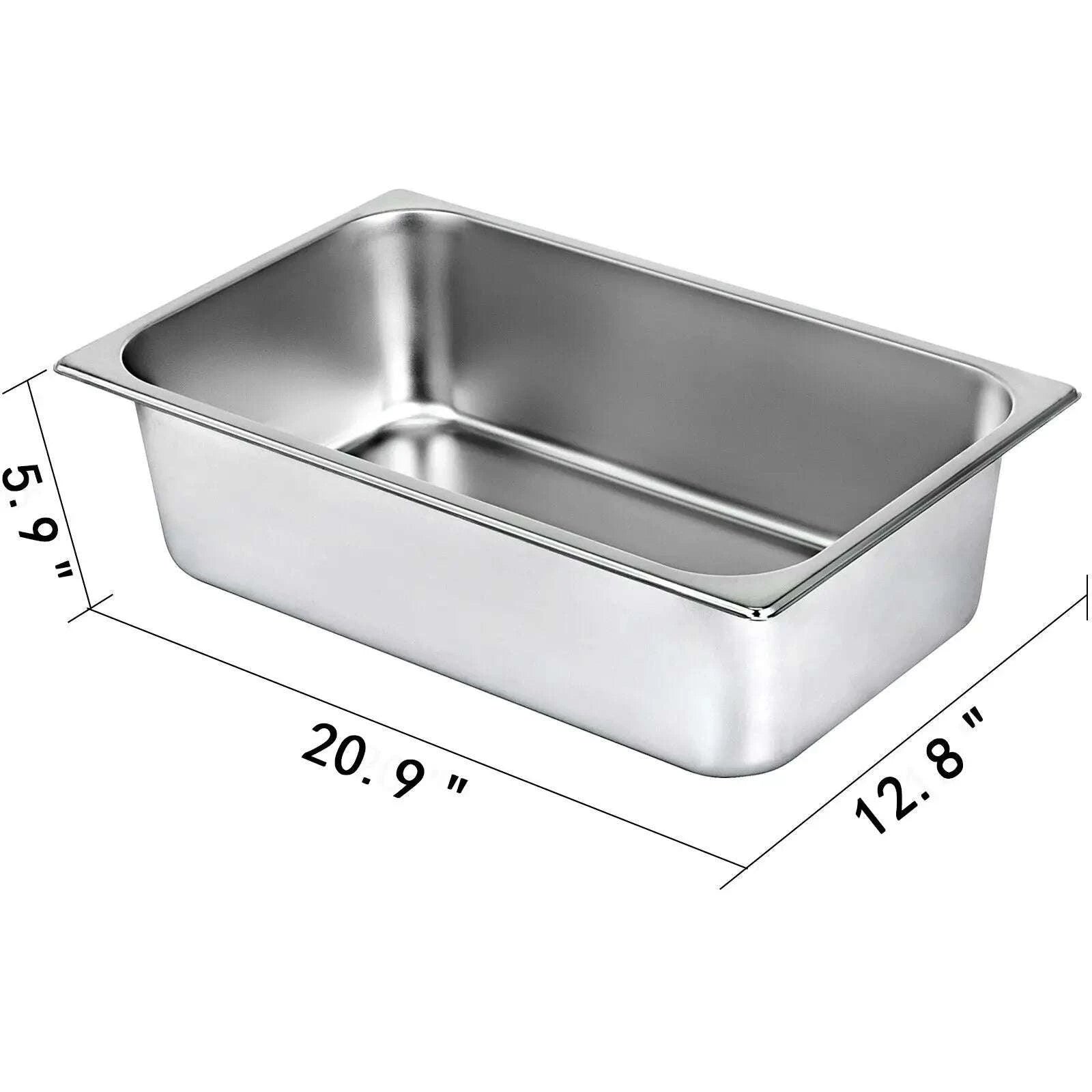Stainless Steel Steam Table Pans Set with Lids for Catering & Food Service-6PCS 13L / Mexico