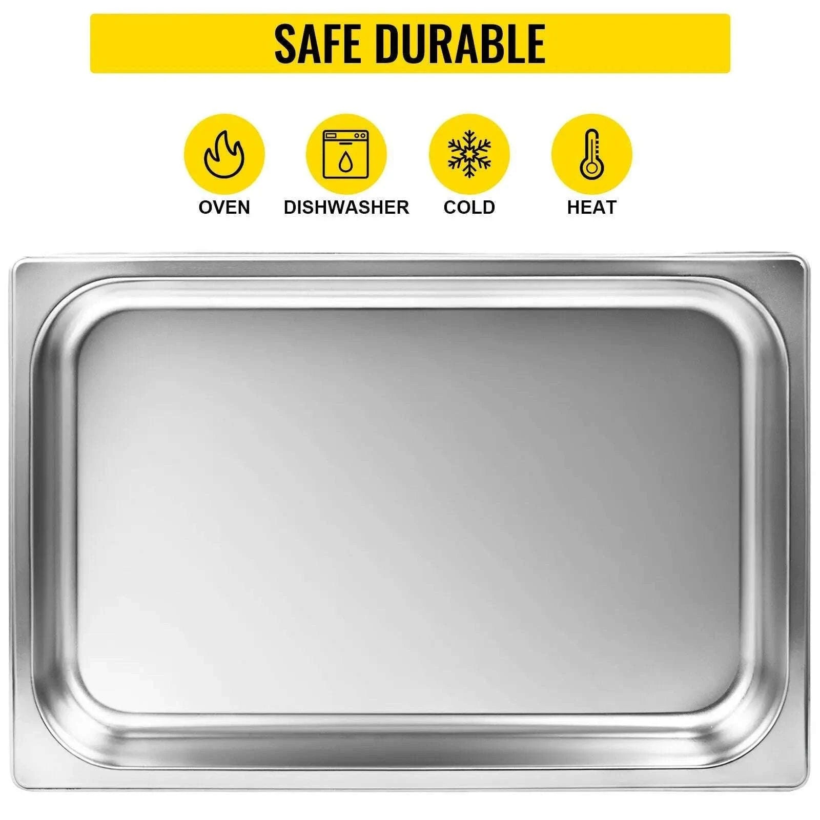 Stainless Steel Steam Table Pans Set with Lids for Catering & Food Service-6PCS 13L / Mexico