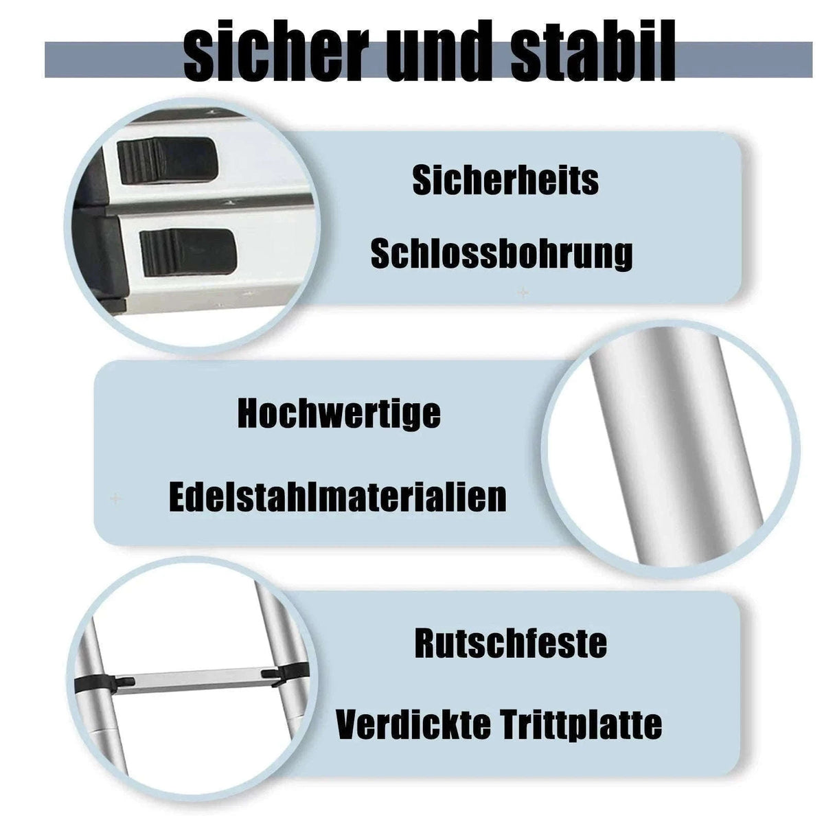 Stainless Steel Telescopic Ladder with Hooks-4.4m No hook / GERMANY