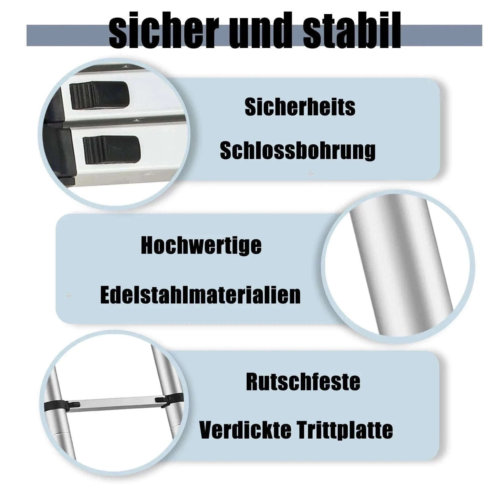 Stainless Steel Telescopic Ladder with Hooks-4.4m No hook / GERMANY