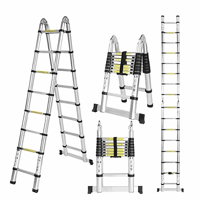 Stainless Steel Telescopic Ladder with Hooks-