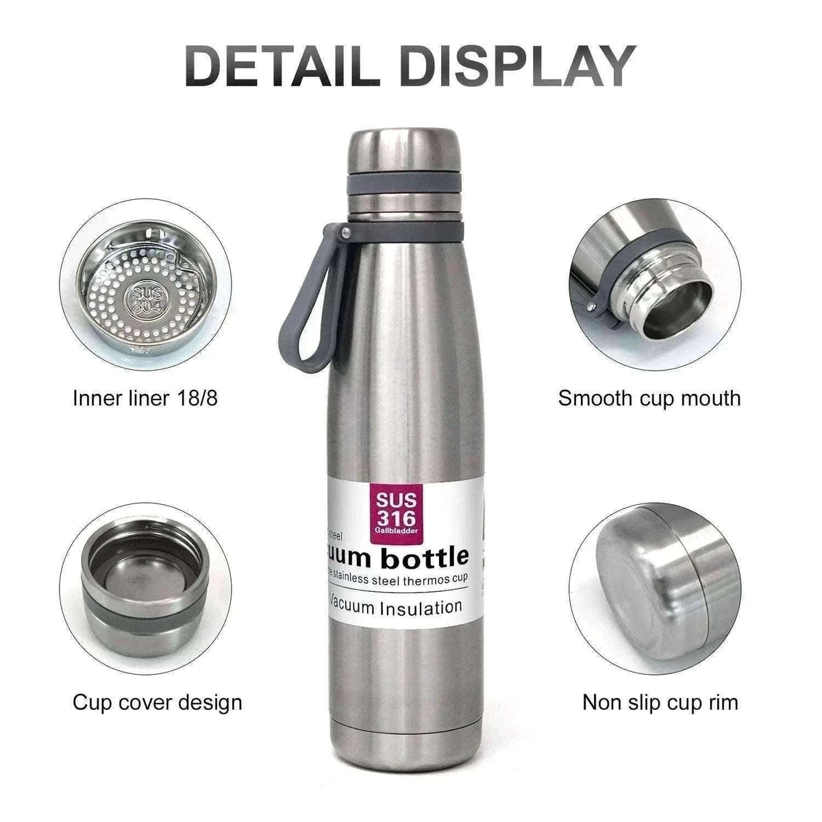 Stainless Steel Thermos Bottle, Large-Capacity Insulated Flask-1500ml yellow