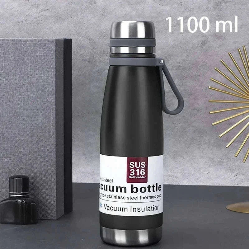 Stainless Steel Thermos Bottle, Large-Capacity Insulated Flask-1500ml yellow