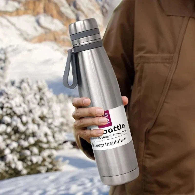 Stainless Steel Thermos Bottle, Large-Capacity Insulated Flask-1500ml yellow