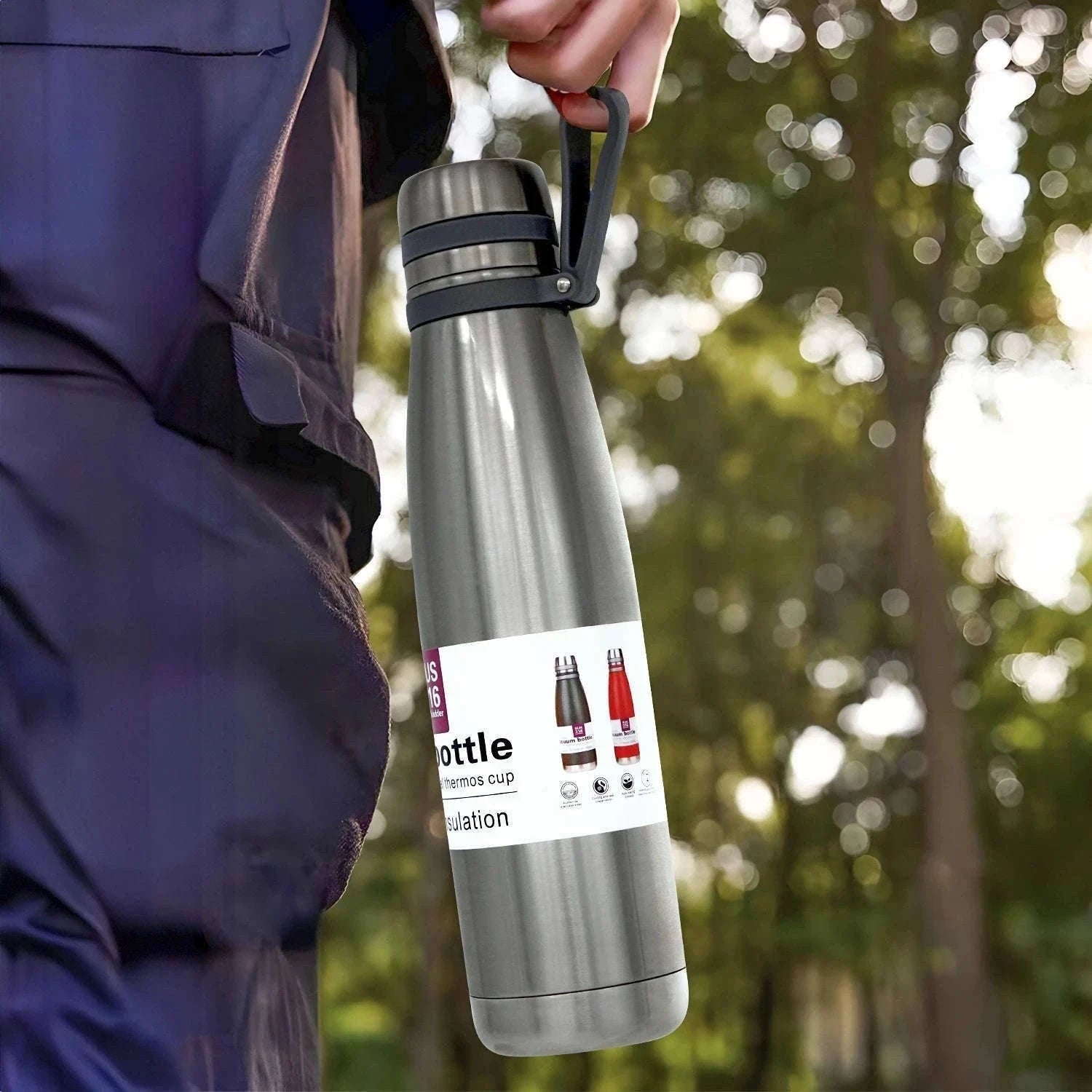 Stainless Steel Thermos Bottle, Large-Capacity Insulated Flask-1500ml yellow