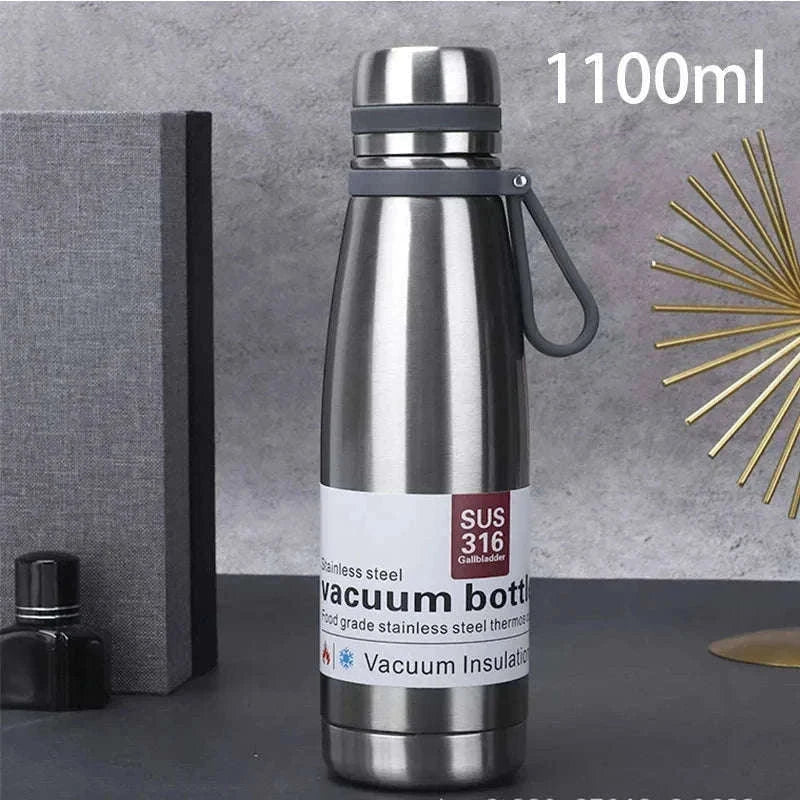 Stainless Steel Thermos Bottle, Large-Capacity Insulated Flask-1500ml yellow