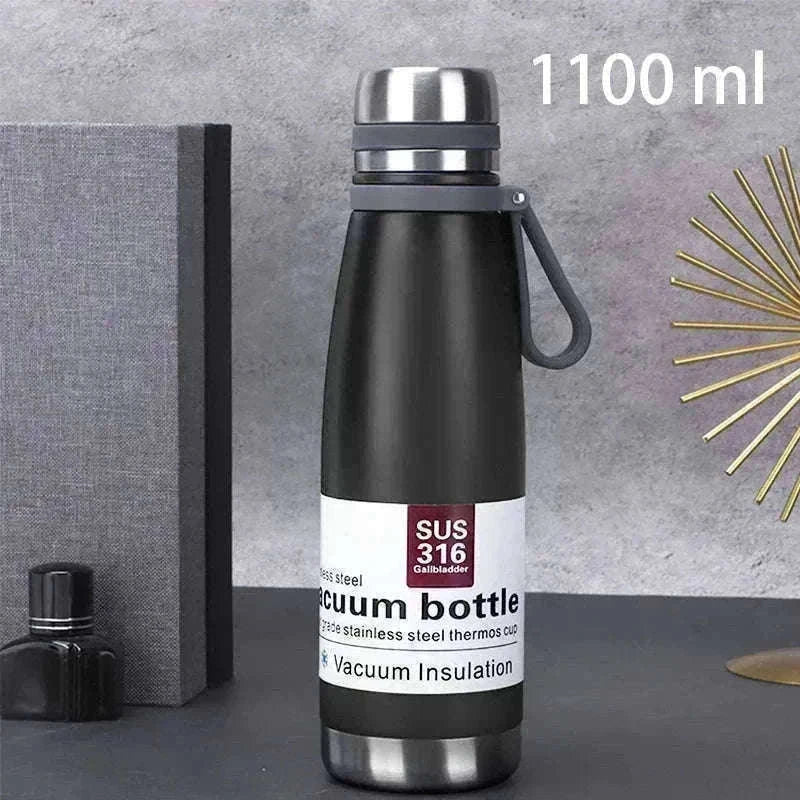 Stainless Steel Thermos Bottle, Large-Capacity Insulated Flask-1500ml yellow