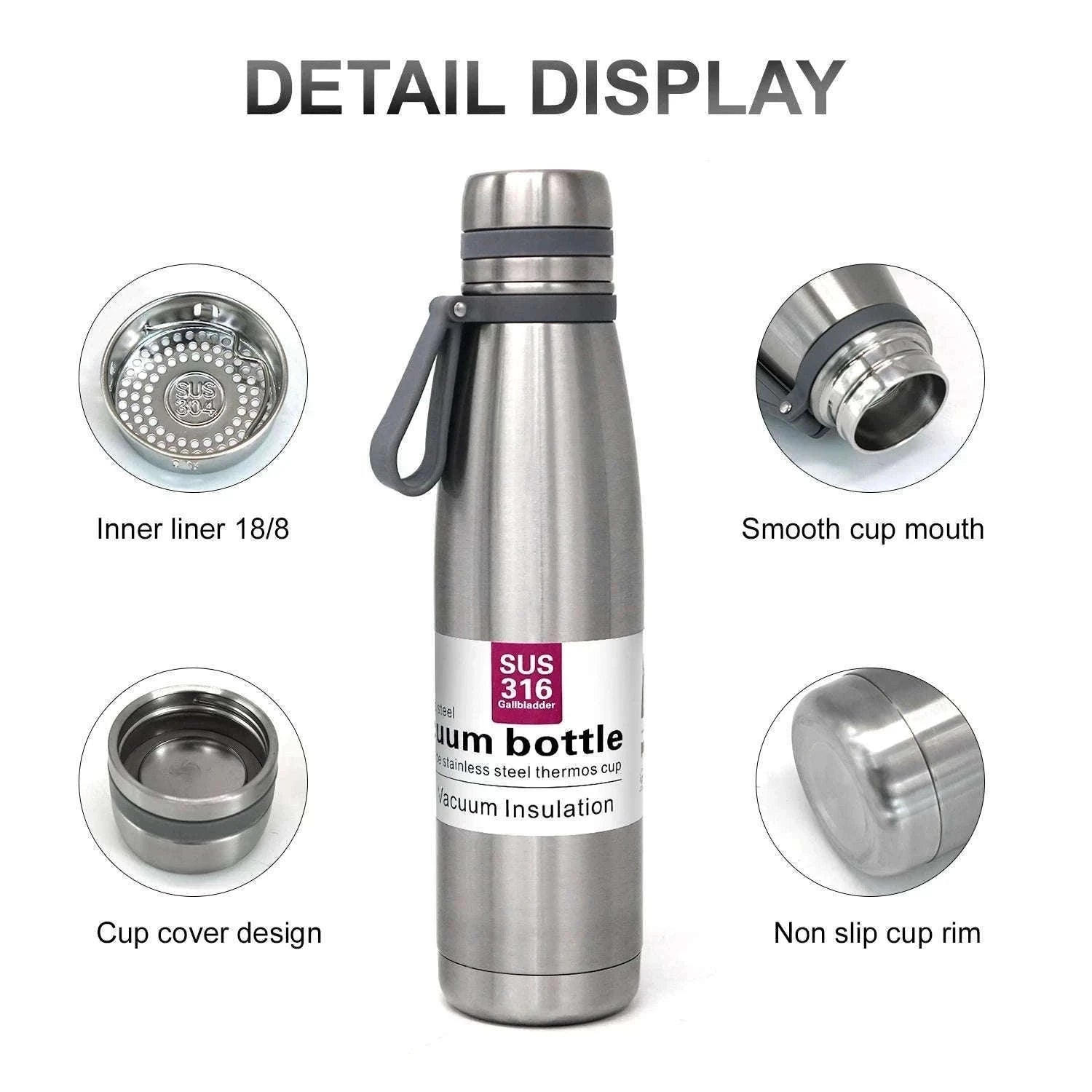 Stainless Steel Thermos Bottle, Large-Capacity Insulated Flask-1500ml yellow
