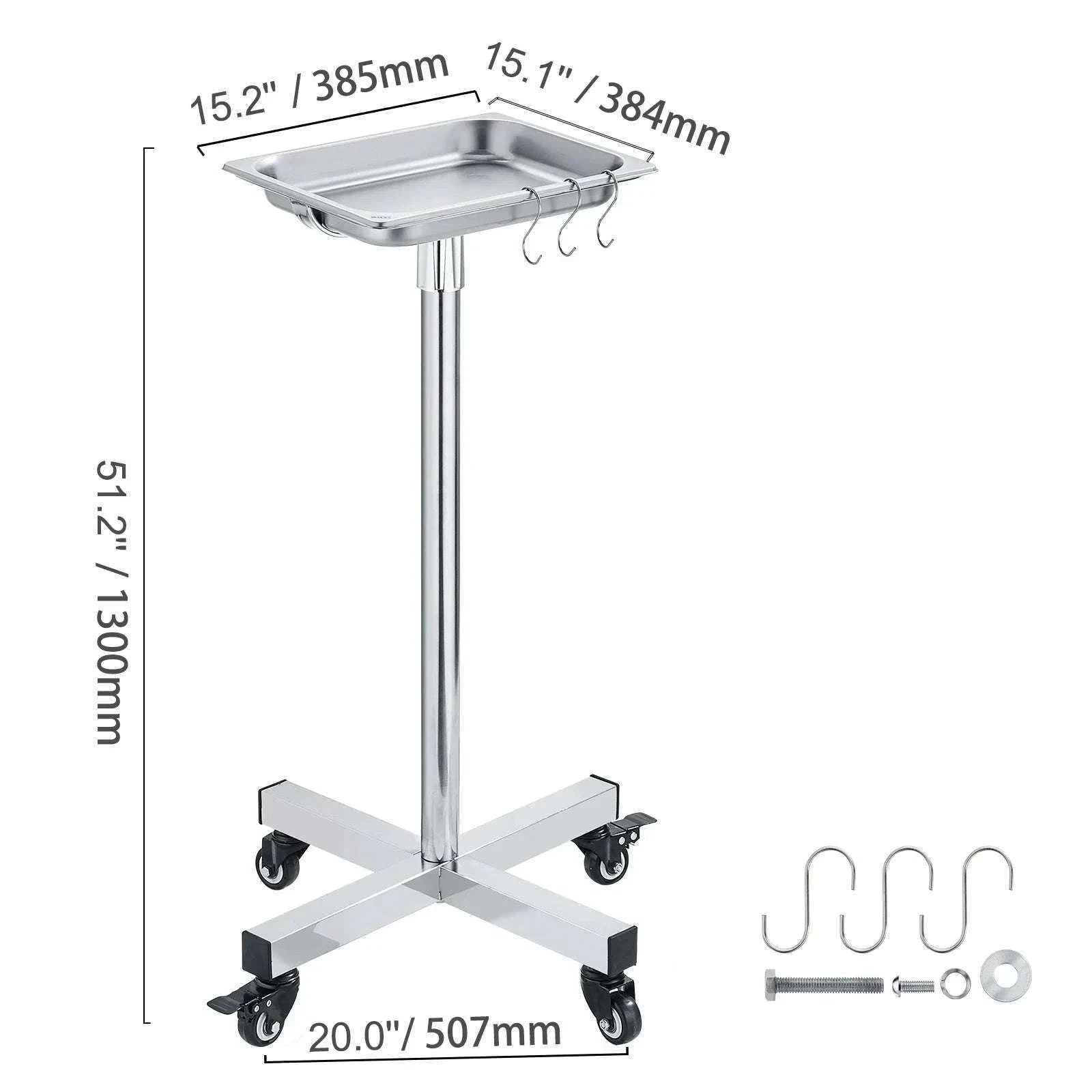 Stainless Steel Utility Cart with Lockable Wheels for Clinic Kitchen-3 Layers / CZECH REPUBLIC