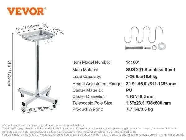 Stainless Steel Utility Cart with Lockable Wheels for Clinic Kitchen-3 Layers / CZECH REPUBLIC