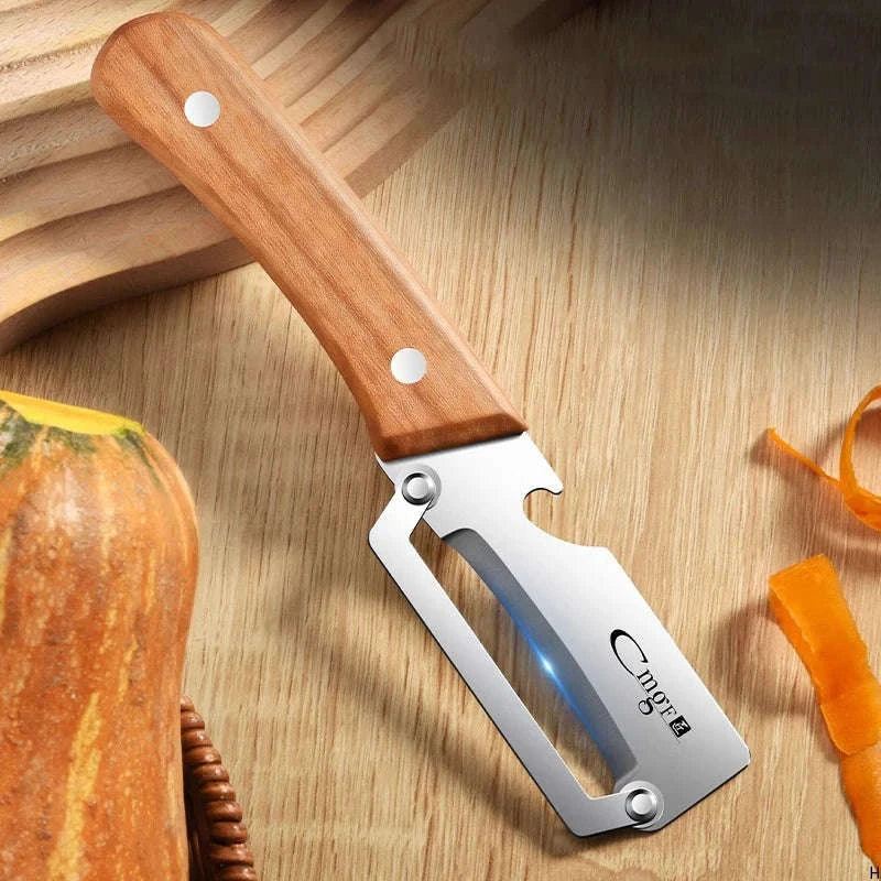 Stainless Steel Vegetable Peeler with Wooden Handle for Smooth Prep-United States / B