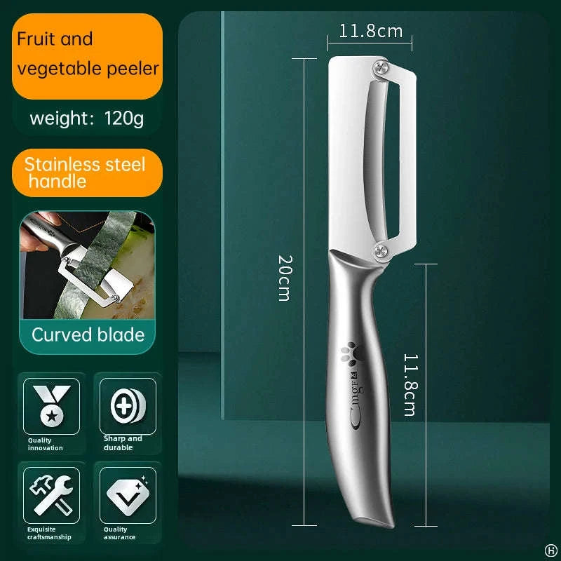 Stainless Steel Vegetable Peeler with Wooden Handle for Smooth Prep-United States / B