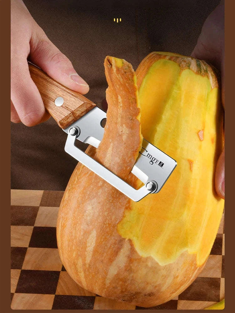 Stainless Steel Vegetable Peeler with Wooden Handle for Smooth Prep-United States / B