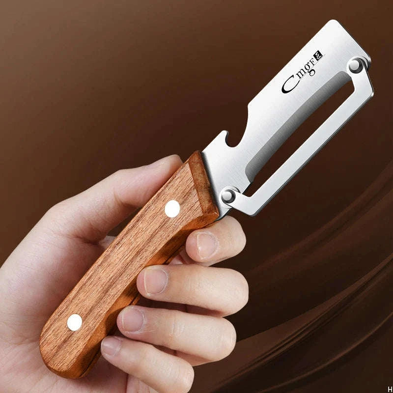 Stainless Steel Vegetable Peeler with Wooden Handle for Smooth Prep-United States / B