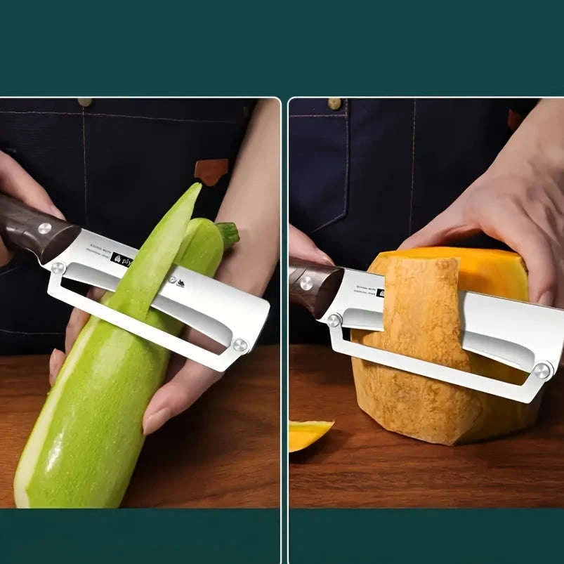 Stainless Steel Vegetable Peeler with Wooden Handle-Log form