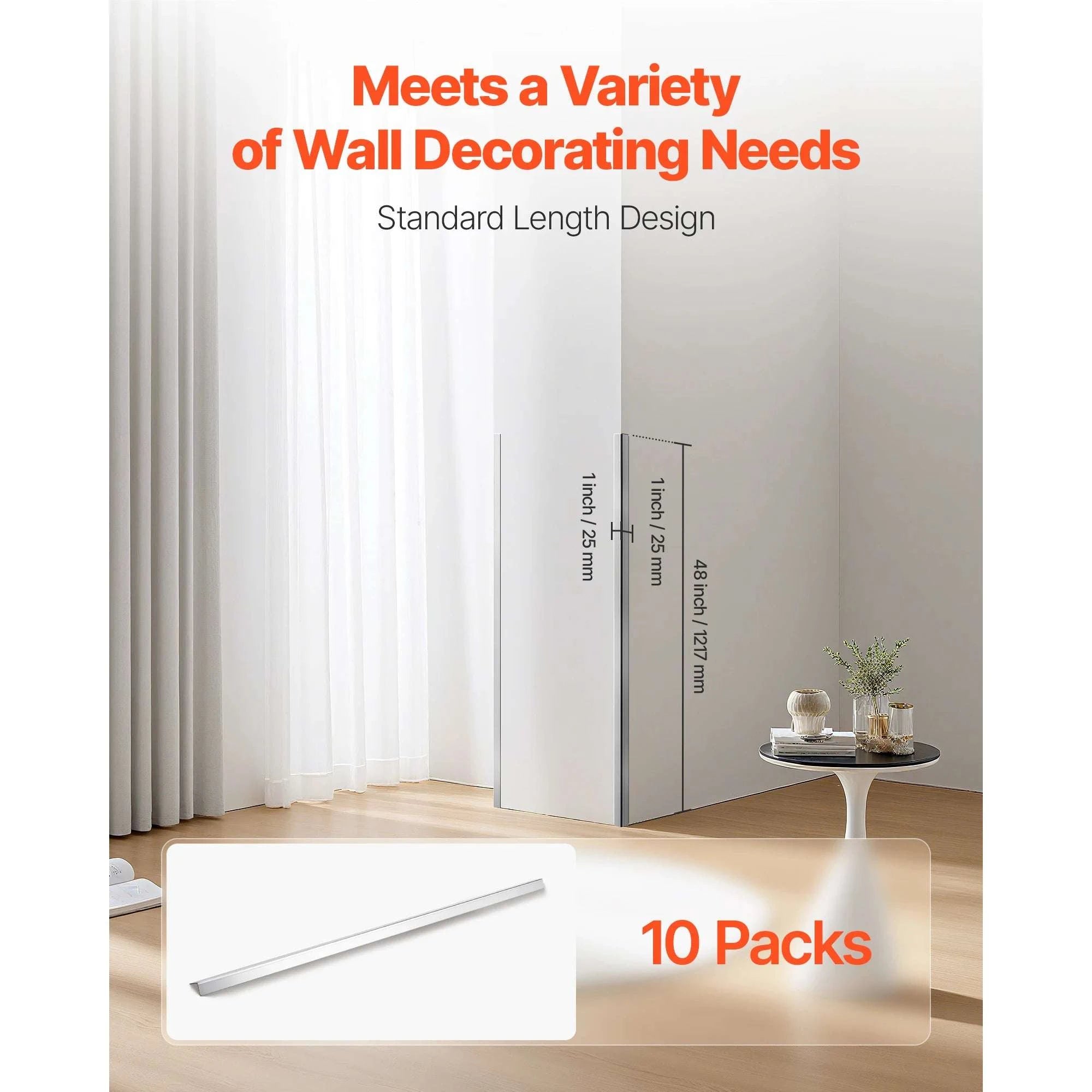 Stainless Steel Wall Corner Protectors 48in 10-Pack with Adhesive-10pcs 48inch / 12 inch / United States