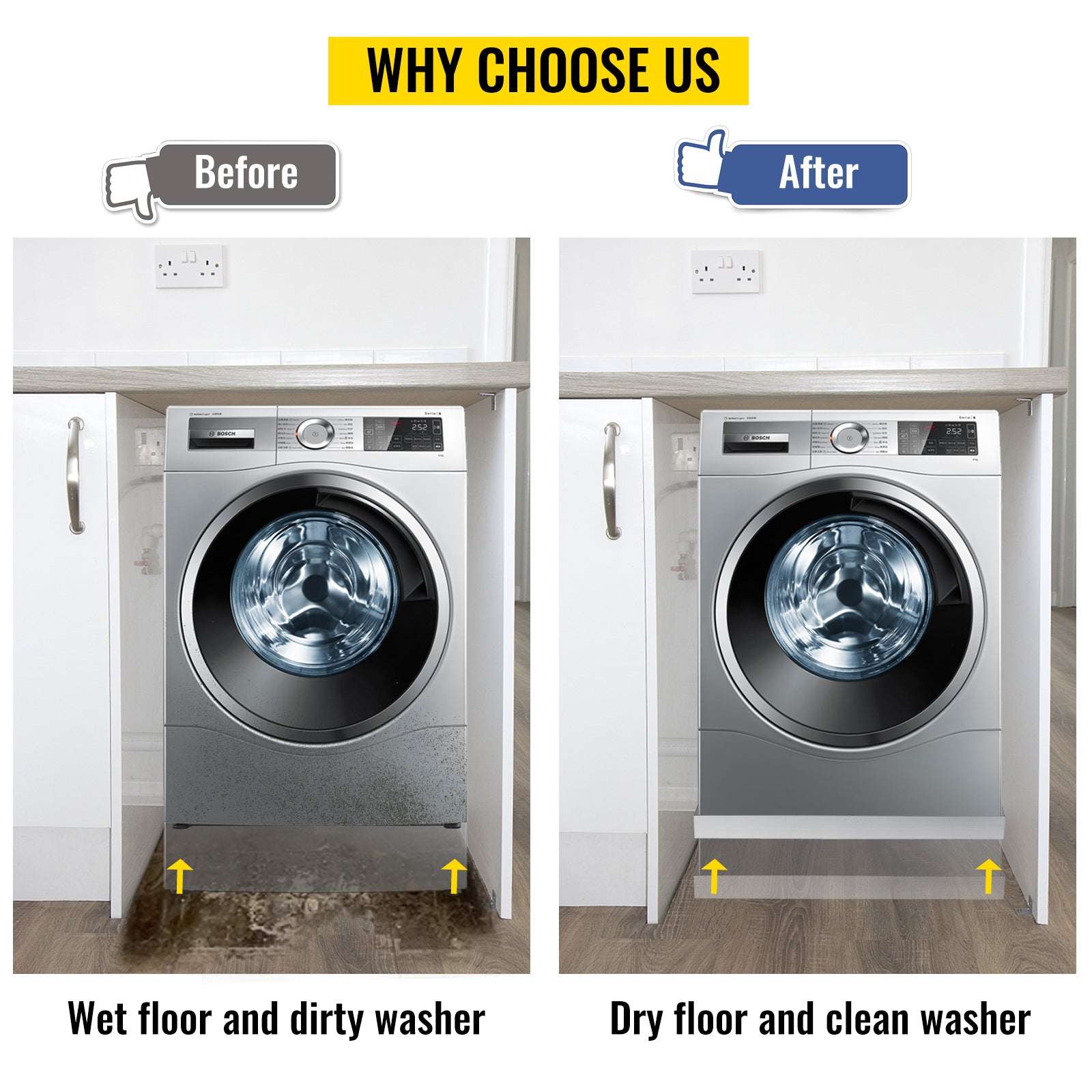 Stainless Steel Washing Machine Drain Pan with Welded Corners-32x30x2 Inch / United States