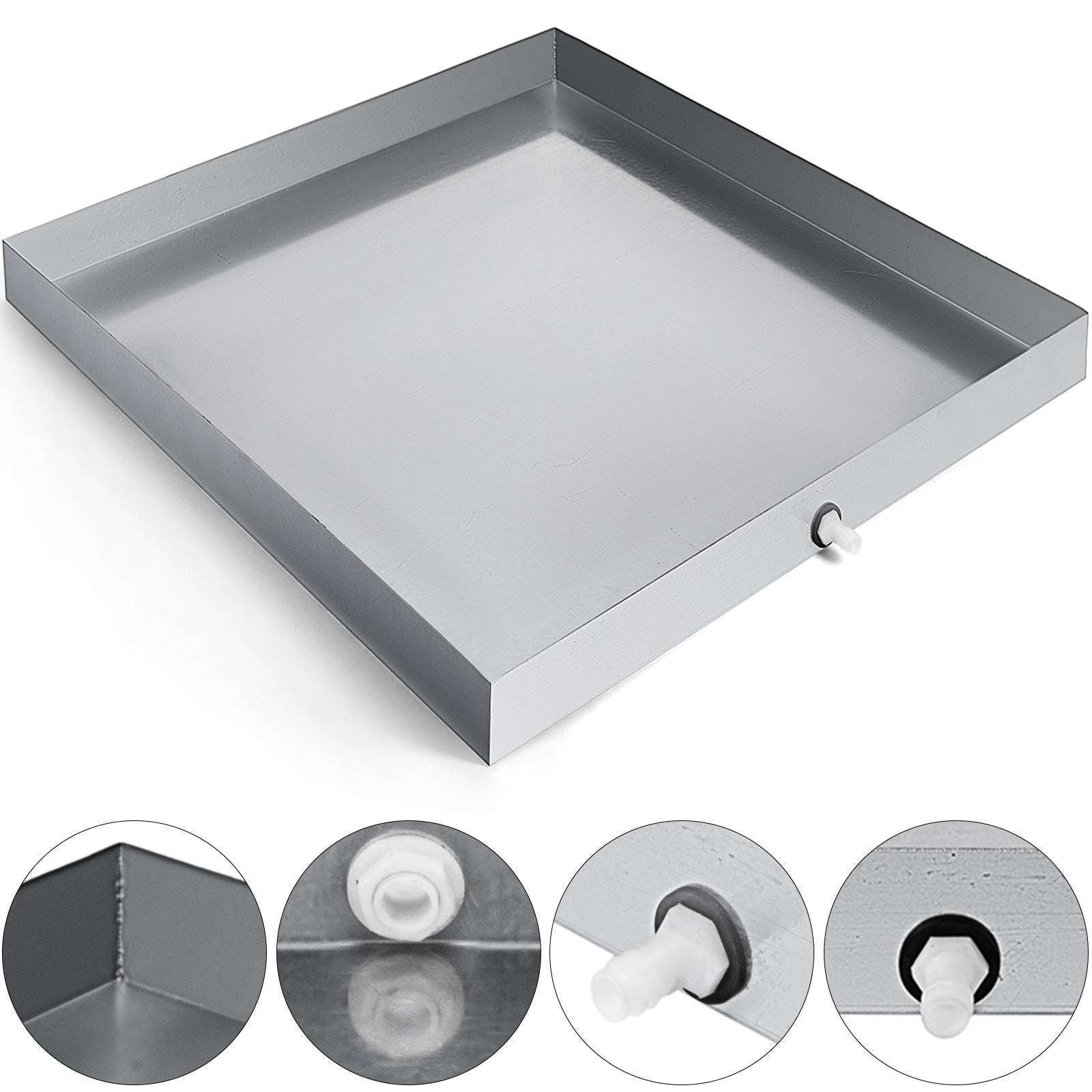 Stainless Steel Washing Machine Drain Pan with Welded Corners-32x30x2 Inch / United States
