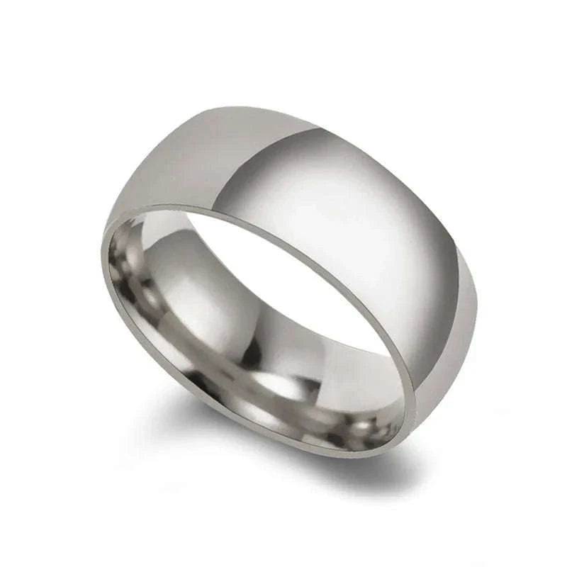 Stainless Steel Wedding Ring with Smooth Gold Finish-4mm Gold Color / 6