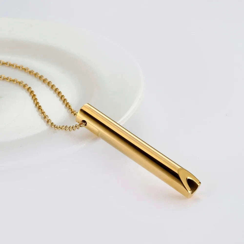Stainless Steel Whistle Necklace Pendant Chain for Women-Rose gold